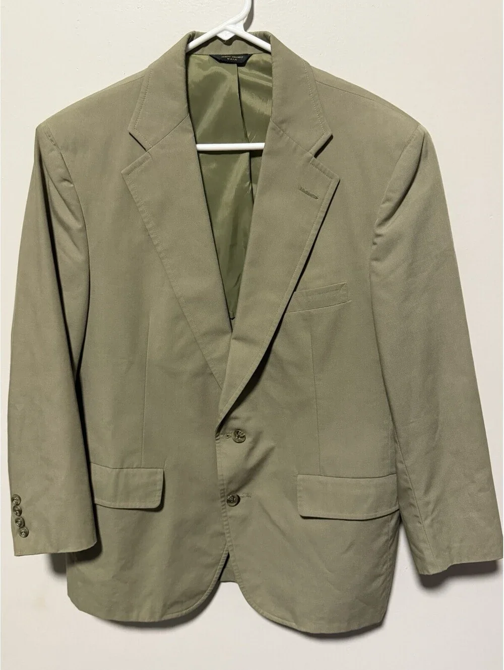 Vintage Haspel 100% Linen Blazer Mens 42S Two Button Tan Khaki
